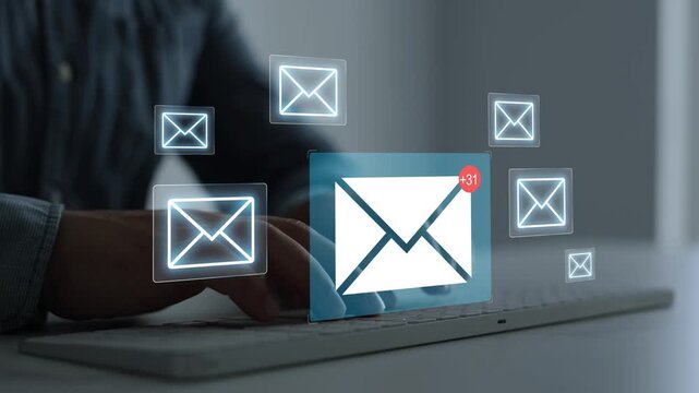 Email document concept showing online communication, correspondence and business workflow. Digital messages help organize information and improve collaboration.