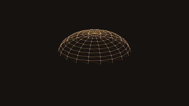 Geodesic Buckminster Fuller Dome Polyhedron 3D Lattice 4K Loop