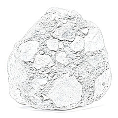 Single rough conglomerate rock isolated on white background © Sajeda