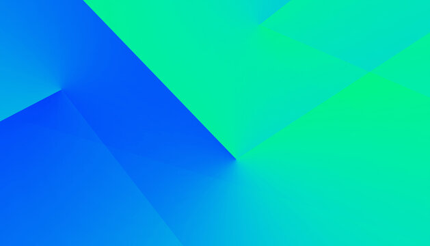 Light bright green blue abstract modern background. Geometric shape. Line angle triangle square arrow 3D. Color gradient. Business technology tech concept. Template. Minimal. Design.