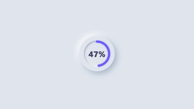 Neomorphism Pie Chart 50 Percent Loop