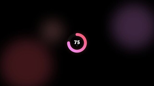 Gradient Fluid Pie Chart 75 Percent Loop