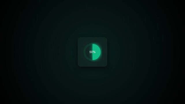 Cyberpunk Neon Pie Chart 50 Percent Loop