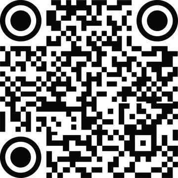 Generic circular QR code icon vector illustration isolated on white for cashless payment and digital identification