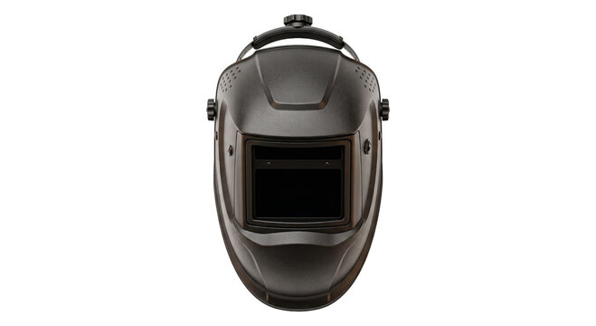 Professional welding mask with dark tinted visor for eye protection