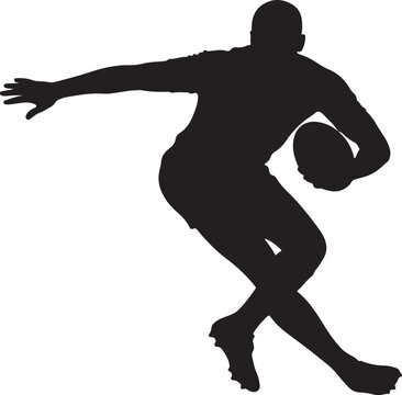 Rugby Player Performing Sidestep Move During Match Action