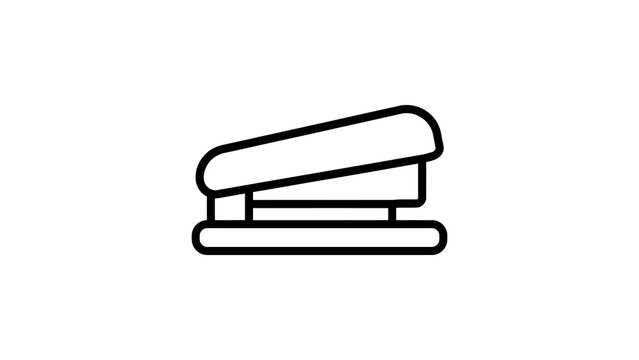 Black outline stapler icon for office, business, and school use tool.