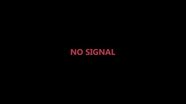 Connectivity no signal icon inside red color digital disconnection communication disruption issue. Connection signal a modern technology design screen pixels interfering on a black background.