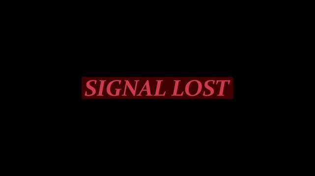 Connectivity signal lost icon inside red color Noise tv screen pixels interfering signal on a black background.
