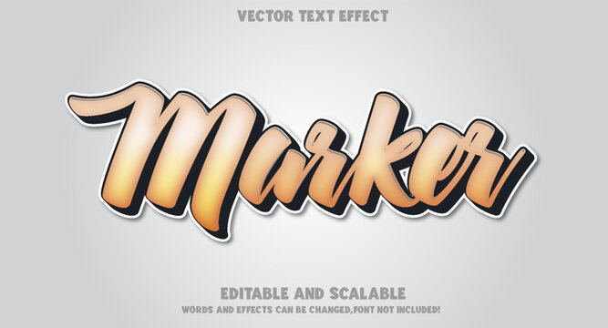 Marker 3D Vector Text Effect &ndash; Bold Handwritten Typography Design

