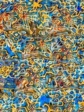 Abstract liquid marble texture with swirling blue and gold patterns, fluid art background, luxury metallic surface concept"
