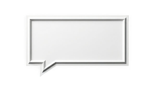 White speech bubble frame isolated on transparent background