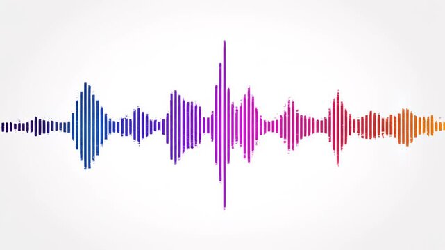 Abstract audio waveform visualization with vibrant color spectrum during digital sound analysis