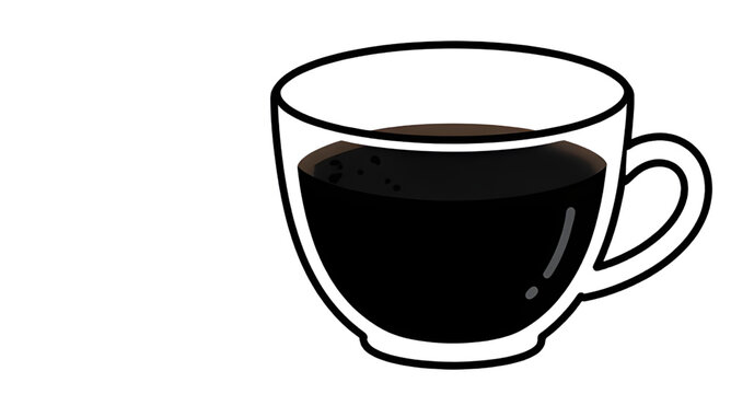 Coffee, cup, mug, tea, beverage, hot-drink, icon, vector, graphic, isolated, white-background, line-art, outline, minimalist, black-and-white