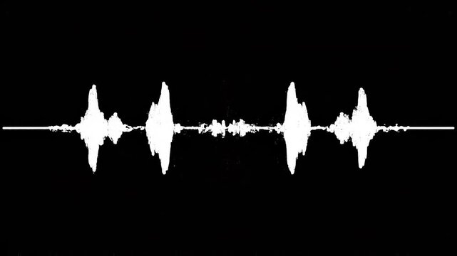 Abstract sound wave patterns in white against a black background with subtle cinematic motion
