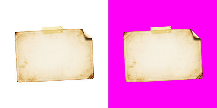 Vintage Paper Card Template with Adhesive Tape transparent png