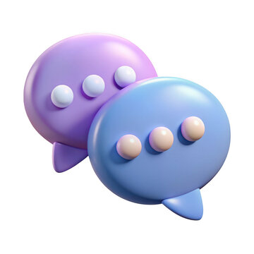 3d chat bubbles isolated on transparent background