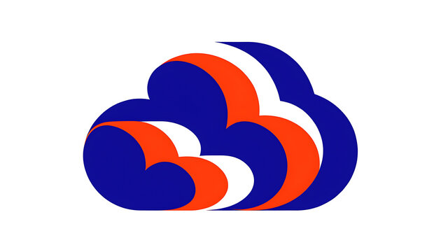 Abstract Layered Cloud Logo for Computing and Data Networking Storage