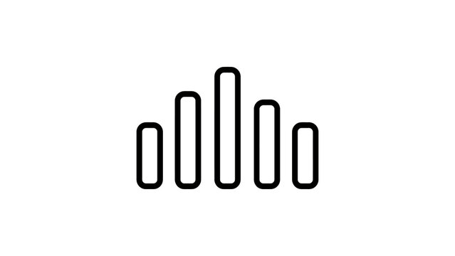Sound equalizer bars modern simple graphic icon for audio visualization.