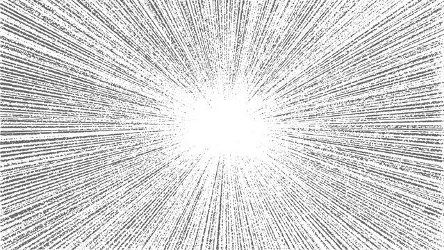 Vintage Sunburst Texture, Dynamic Radial Lines with Rough Grain and Grunge Effect.