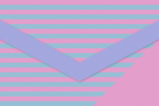 Soft lavender, cyan, and rose stripes form a bold downward chevron in a clean abstract composition, offering a playful modern backdrop for websites, posters, presentations, and branding.