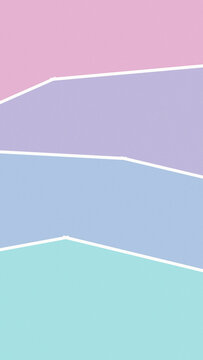 Soft pastel polygonal bands in pink, lavender, blue, and turquoise create a calm abstract composition with crisp white dividing lines, ideal for modern design backgrounds and text.
