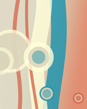 Gentle cream, coral, and turquoise arcs flow across a serene minimalist setting, offering an elegant decorative backdrop for wellness, lifestyle, fashion, and print projects.