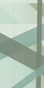 Muted sage, gray, and pale blue geometric planes form a tranquil minimalist background with intersecting bands, ideal for corporate layouts, presentations, and websites.