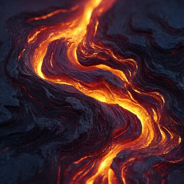 Molten texture flowing abstract design with fiery energy, creating a powerful composition