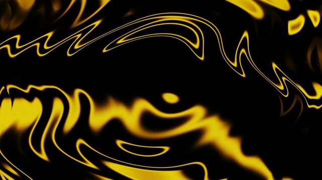 Abstract Golden Liquid Waves Flowing on Black Background Motion Graphic