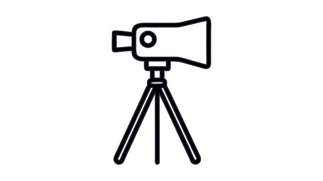 Monocular telescope on a tripod for observation and magnification of distant objects isolated