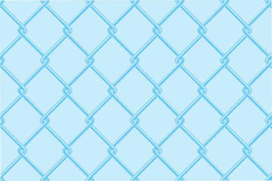 Seamless blue chain link fence pattern vector illustration for industrial background design
