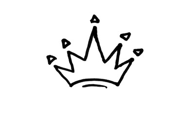 Hand Drawn Royal Crown Doodle Brush Illustration © Laiba