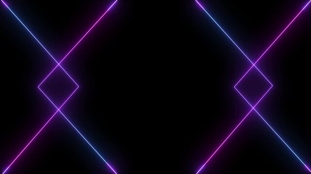 neon glowing lines digital frame animation for technology and cybersecurity on monitor screen with playback controls and hikvision branding.