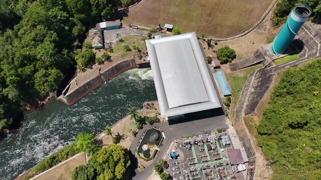 Power generation facility operating near the river in a rural area of South Kalimantan Indonesia