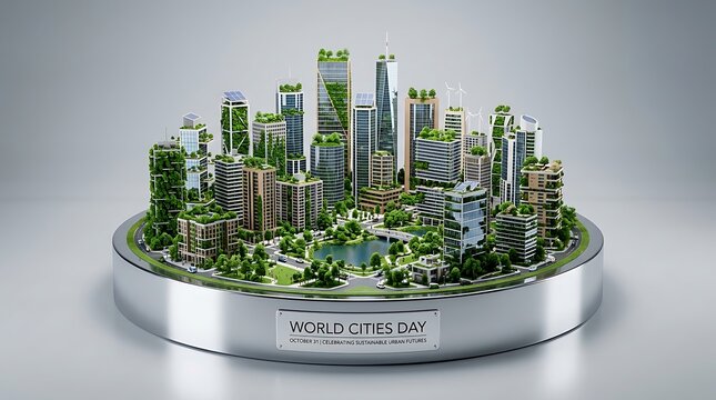 Miniature city model for world cities day celebration