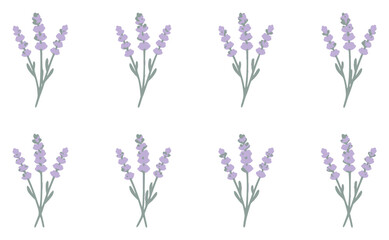 Fototapeta premium Lavender sprigs flat illustration set with simple line art design featuring simple design, minimalist, black and white with illustrations and graphics