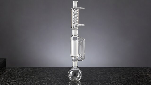 Isolated Studio View of Heavy-Duty Borosilicate Soxhlet Continuous Solid-Liquid Extractor