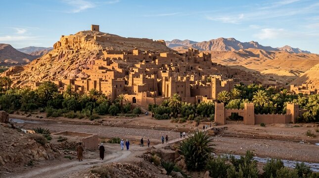 Ancient Kasbah Ait Ben Haddou Morocco Desert Landscape Travel Landmark