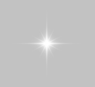 透明背景の光る星のフレアエフェクト PNG.