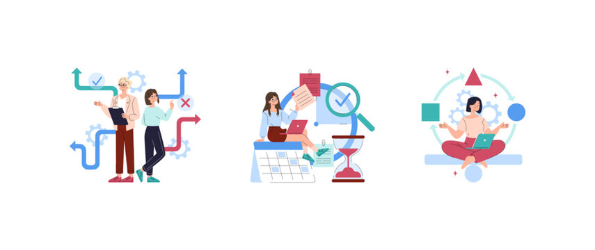Productivity Workflow Planning and Time Management Set