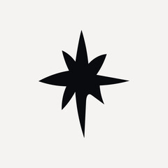 Fototapeta premium Minimalist black star design vector illustration