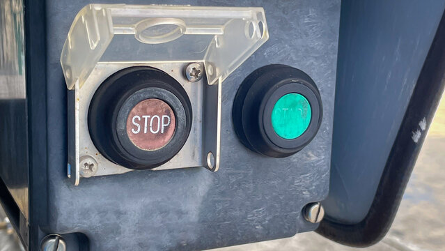 Local control switch used to operate and control machinery within an industrial plant. It allows operators to start, stop, or adjust machine functions directly