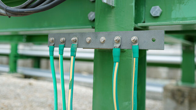 A bar ground point connects steel structures to the earth, preventing static electricity hazards