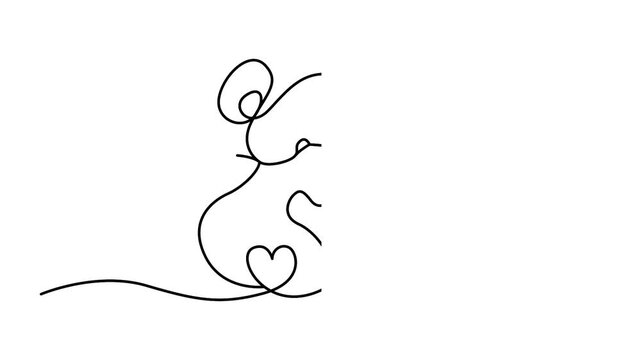 Couple embracing with baby silhouette illustration
