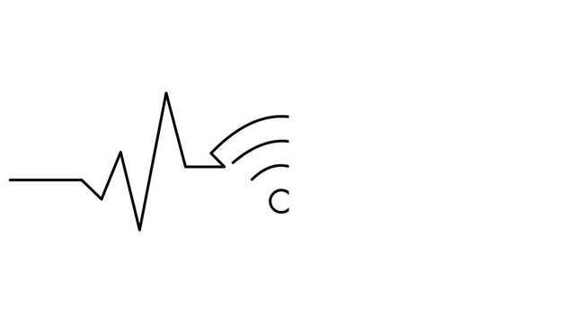Heart rate with wireless signal icon