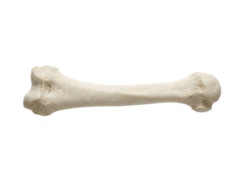 Isolated Mammal Femur Bone Isolated On White Background For Medical