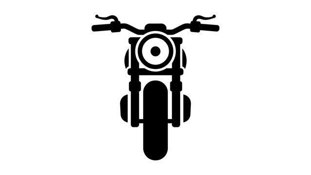 Front view motorcycle icon silhouette with motor vehicle motorcycle design web icon transport icon motor sport street bike two wheeler design element motorcycle graph