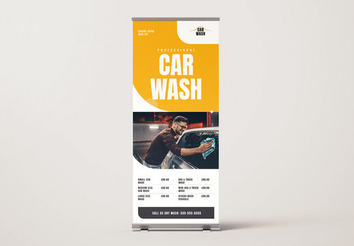 Car Wash Rollup Banner Layout