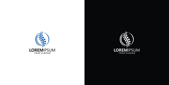 Spine Chiropractic and Orthopedic Medical Wellness Center Professional Logo Design Concept for Healthcare Clinics and Rehabilitation Services